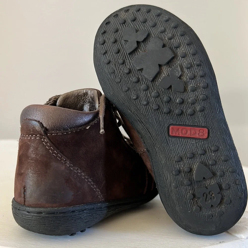 MOD 8 Leather Brown Boots Size 5.5/ 6 Toddler Girl - Picture 7 of 11